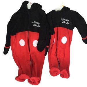 Mickey Mouse Zip Up One Piece Outfit Disney Baby NWT - 3-6 and 6-9
